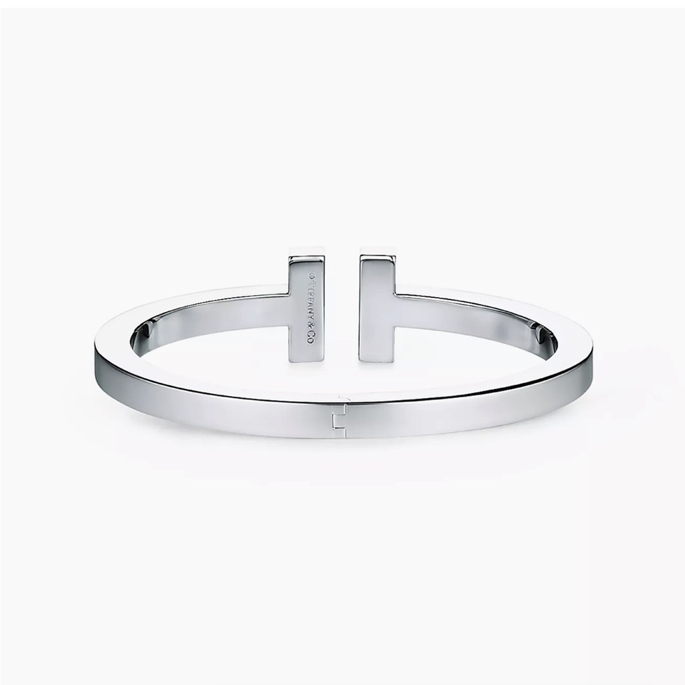 Tiffany & Co. T Silver Bangle Bracelet - Picture 3 of 11